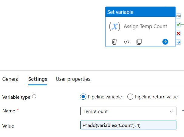 Set variable activity